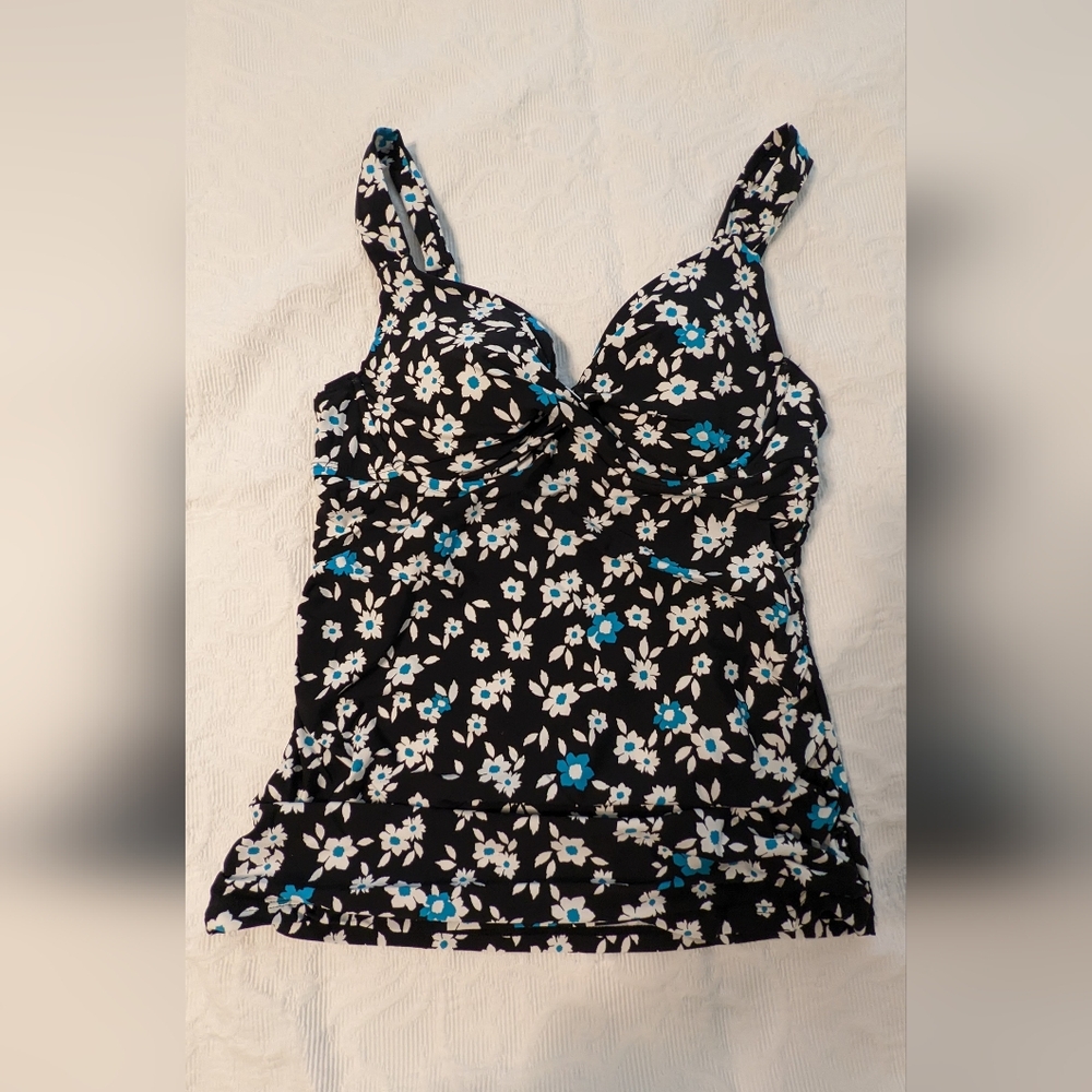 Floral Black and Blue Women's Top